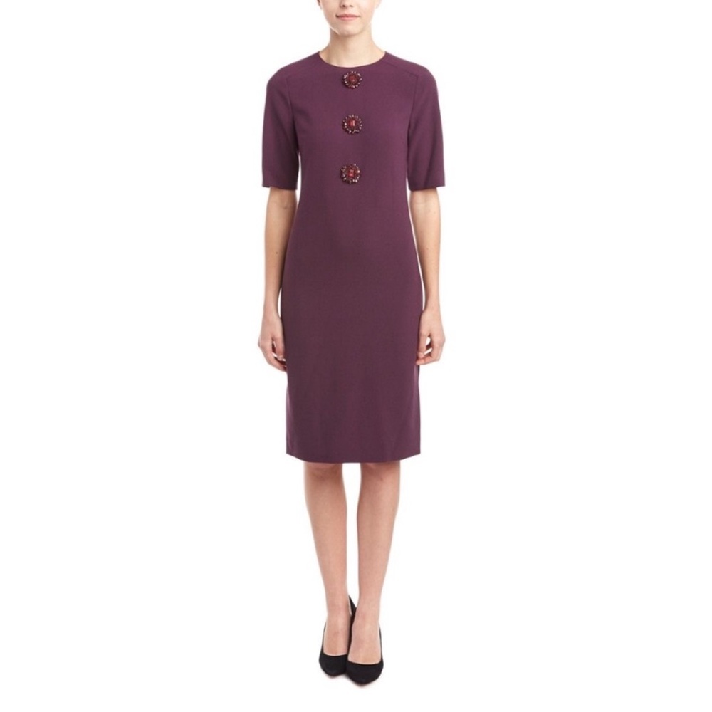 Tory Burch Plum Embellished Sheath Dress